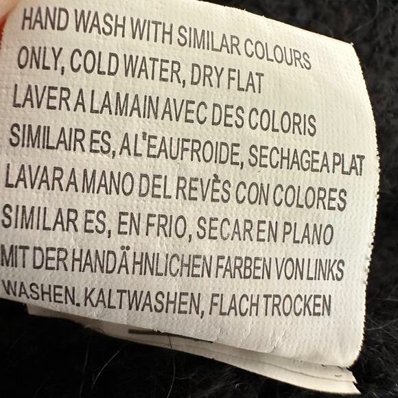 Vintage Y2K Forla Paris Mohair Wool Black Cardigan Steampunk Goth Victorian LRG - Picture 13 of 14